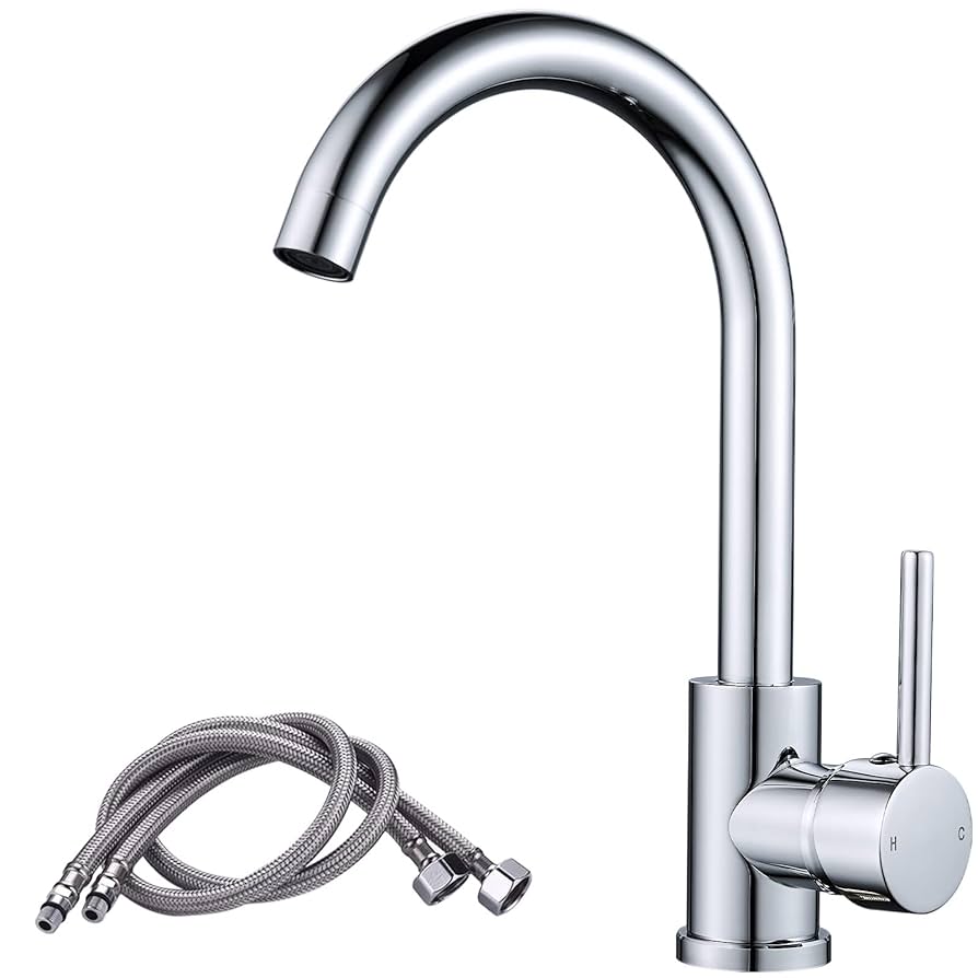 Rangemaster Intense Brushed Dual Lever Kitchen Sink Monobloc Tap TID1BF