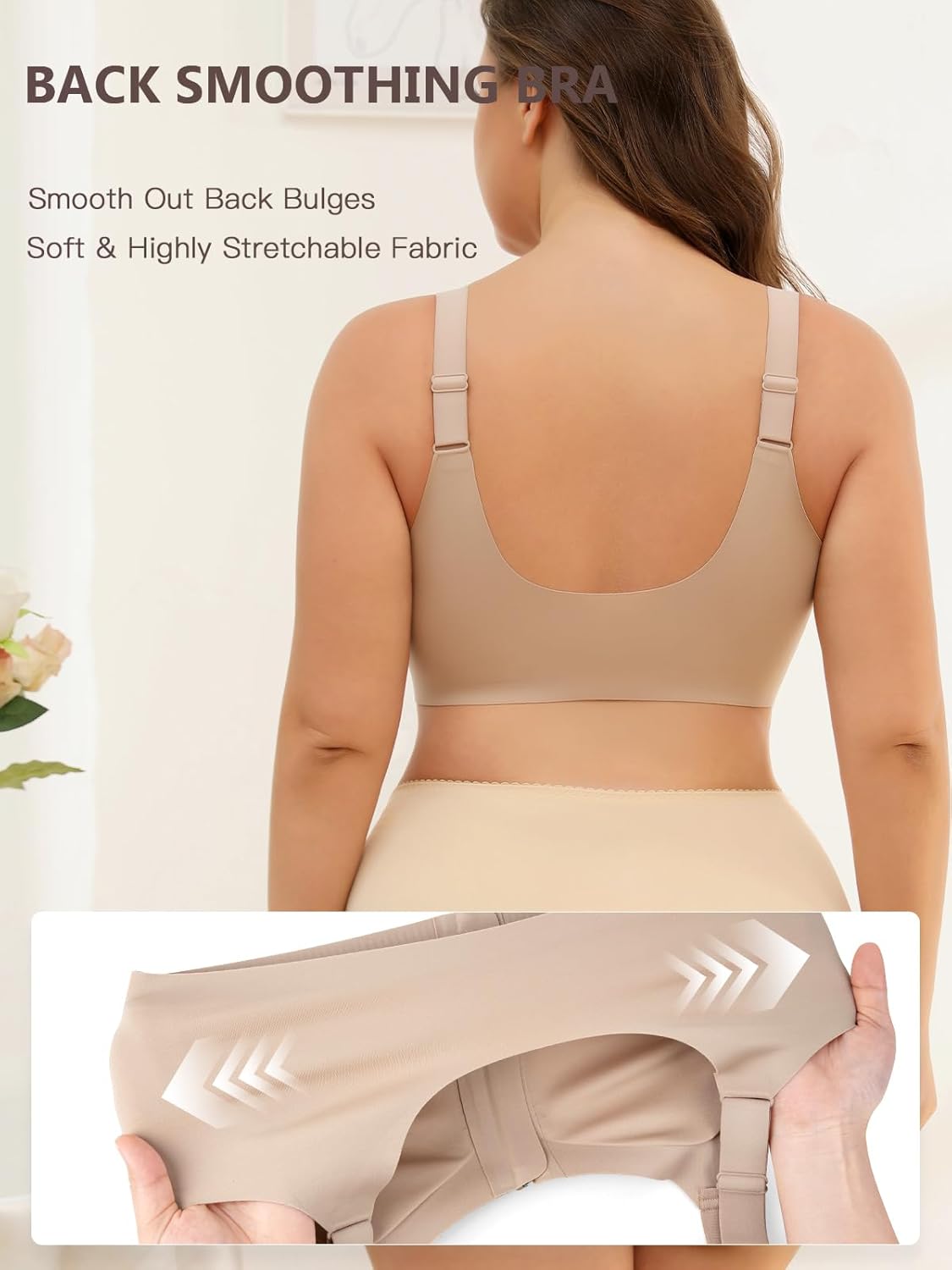 Slimers Zip Front Bras for Women: Wireless Post Surgery Compression Bars Full Coverage Comfort Everyday