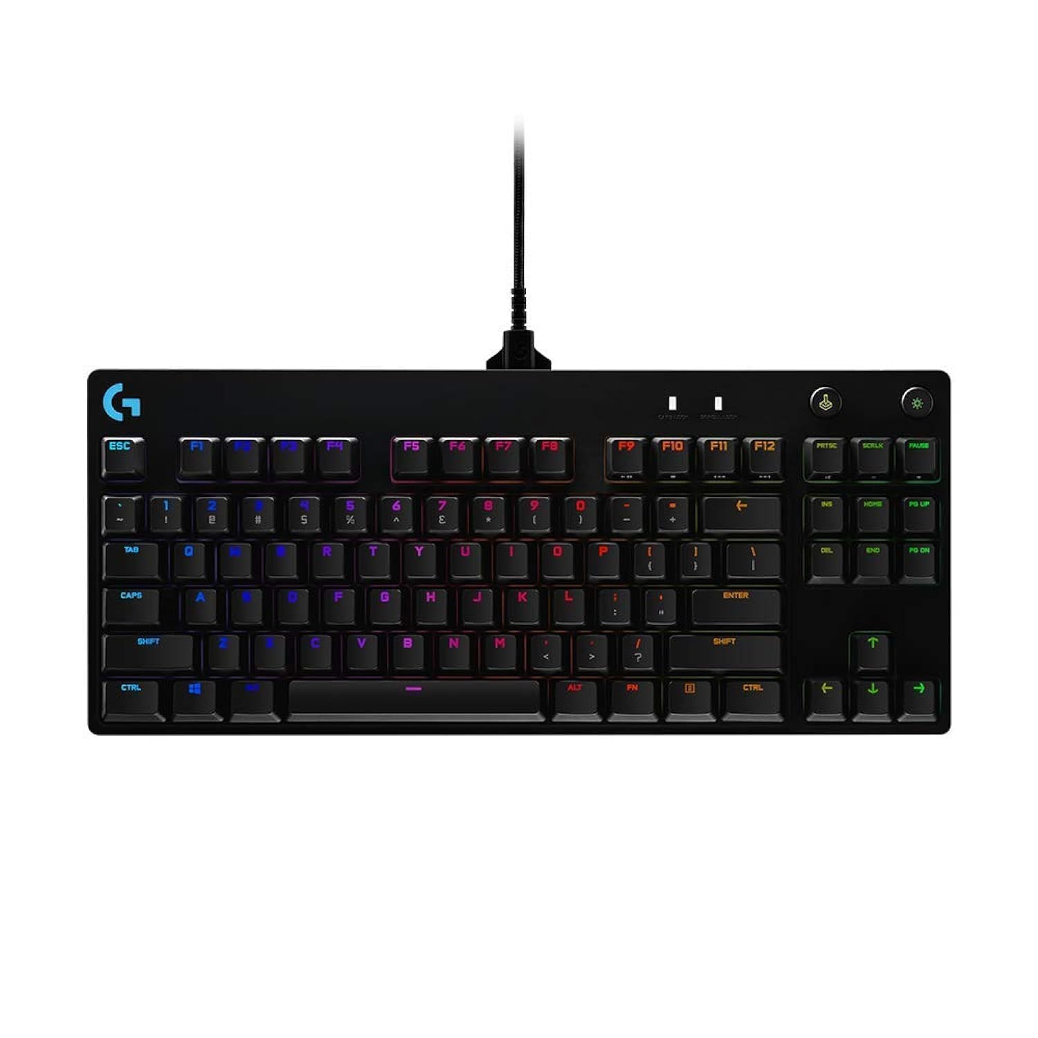 Logitech G PRO TKL Tastiera Gaming Meccanica, GX Blue Clicky Switch, LIGHTSYNC RGB, Design Portatile Tenkeyless, Pensato per Esport Gaming, Micro Cavo USB Rimovibile, QWERTY US Layout, Nero