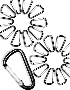 Outdoor Saxx® - 20 x aluminium mini-karabijnhaken, karabijnhaken voor bevestiging van uitrusting