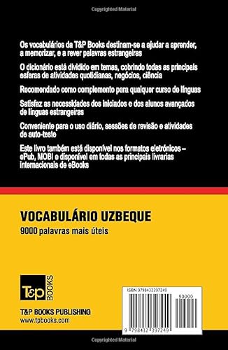 Vocabulário Português-Uzbeque - 9000 palavras mais úteis (European Portuguese Collection) (Portugues