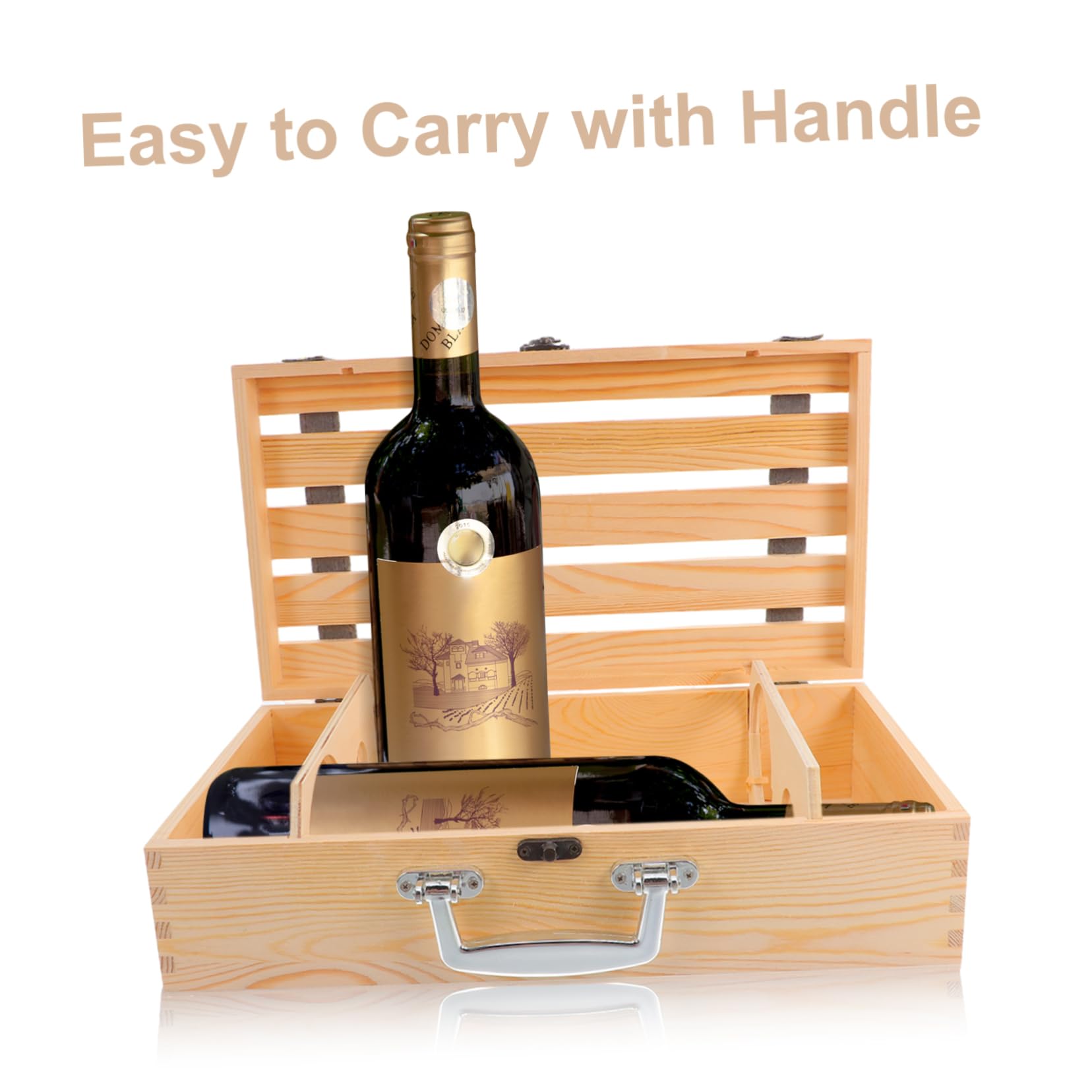 Scatola Portabottiglie per Vino con Maniglia Confezione Decorativa per Bottiglie Imballaggio per Regali e Speciali
