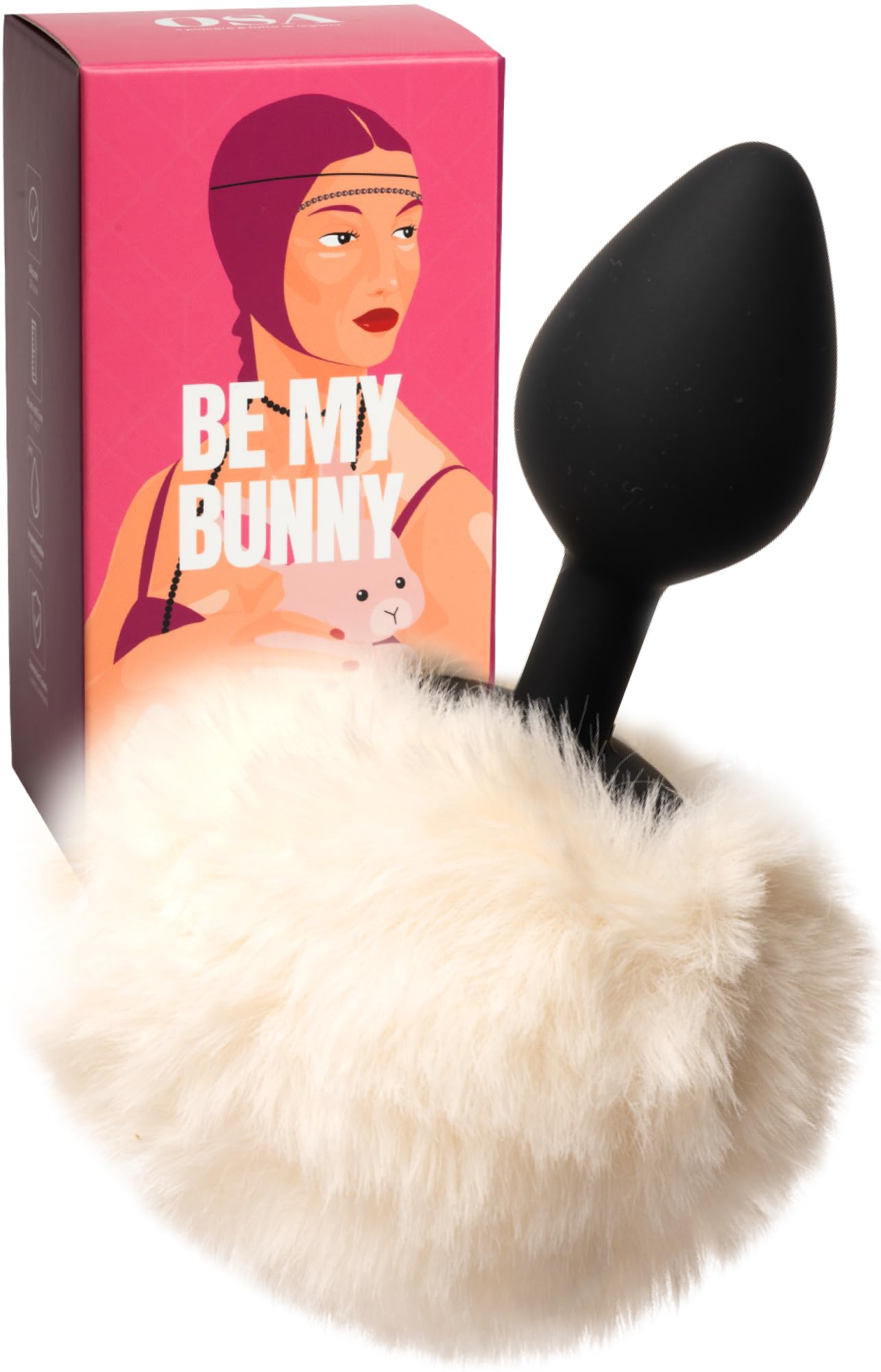 MySecretCase Analplug# für Frauen & Männer mit Puschel Schwänzchen Weicher Silikon Butt Plug, Anal Dildo für Männer, Wasserdichtes Sexspielzeug & Anal Plug, Buttplug, Analdehner