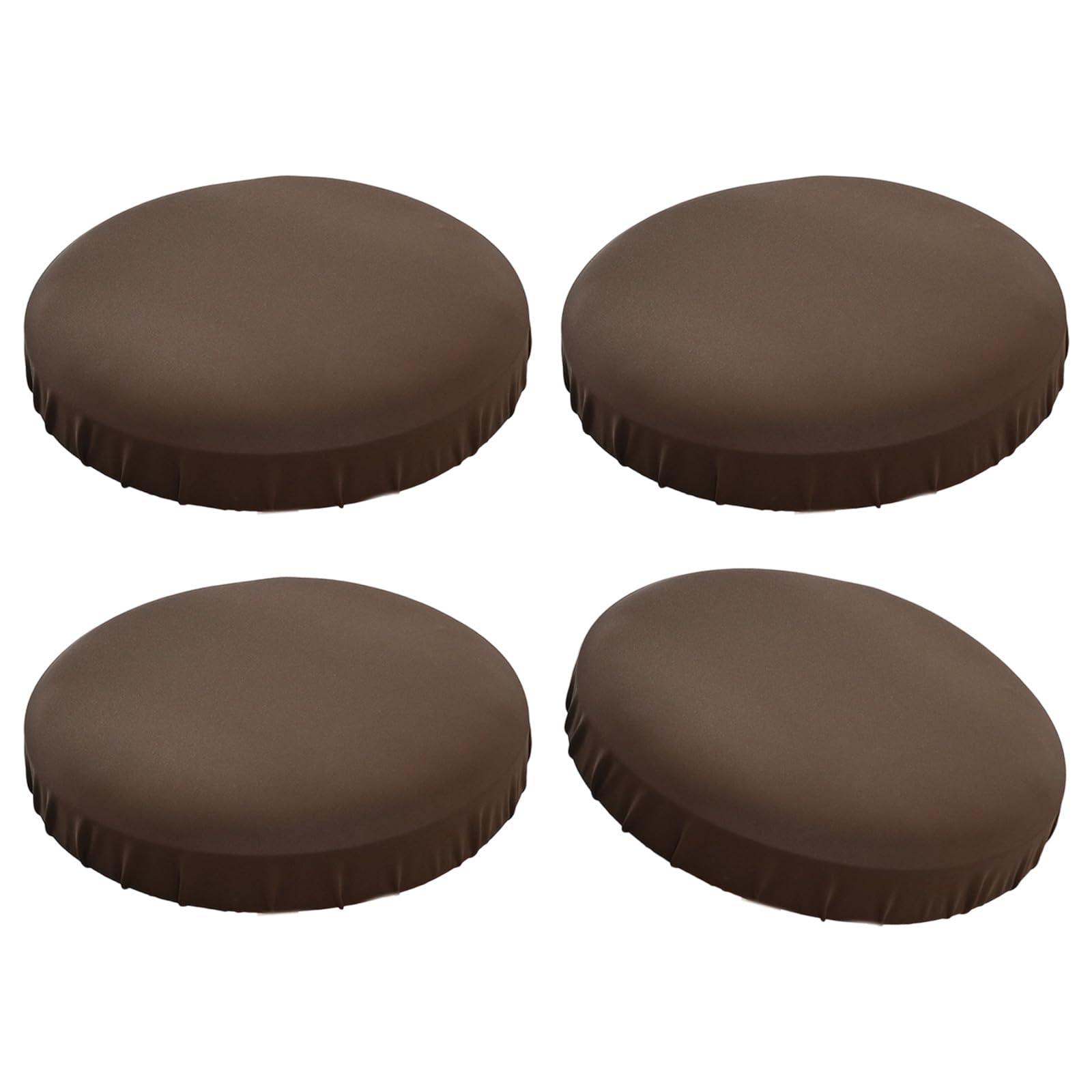 HDOYTXXM 4pcs Glossy Stretchable Round Stool Covers Water Resistant Faux Leather Polyester Seat Cushion Slipcocks for Home Decors Glittering Round Seat Covers