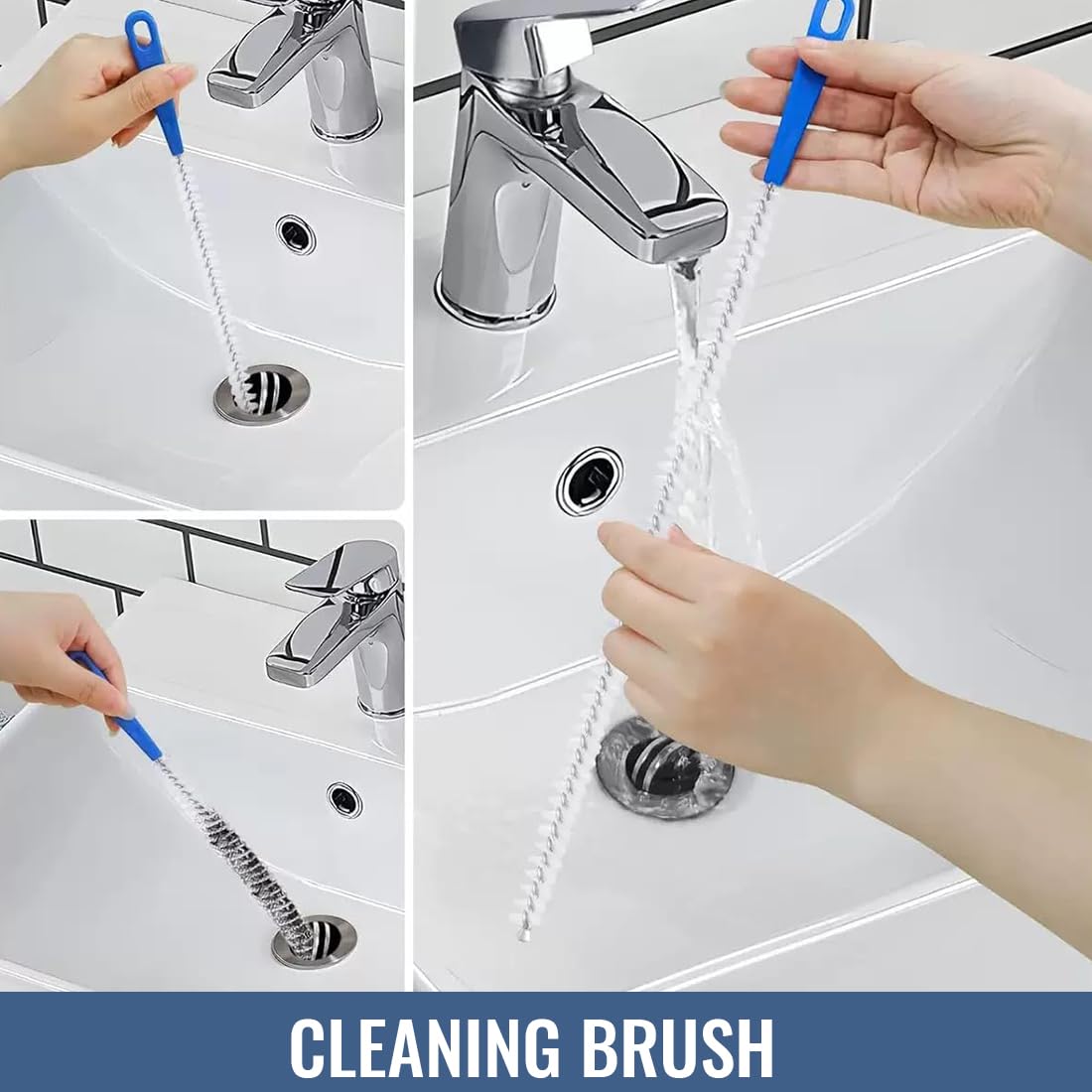 Stura lavandini e Scarichi, 4 Pezzi Pulizia Scarico Lavandino, Stura Tubi di Scaricoper, Tubi Strumento per Sbloccare, Spazzola per Pulizia Tubi Stura, per Cucine Vasche Bagno Servizi Igienici