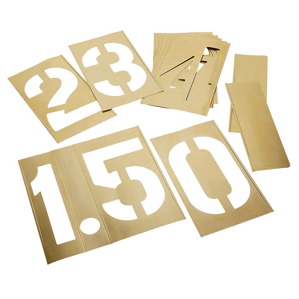 C.H. Hanson 12-inch 13 Piece Stencil Numbers,Brass