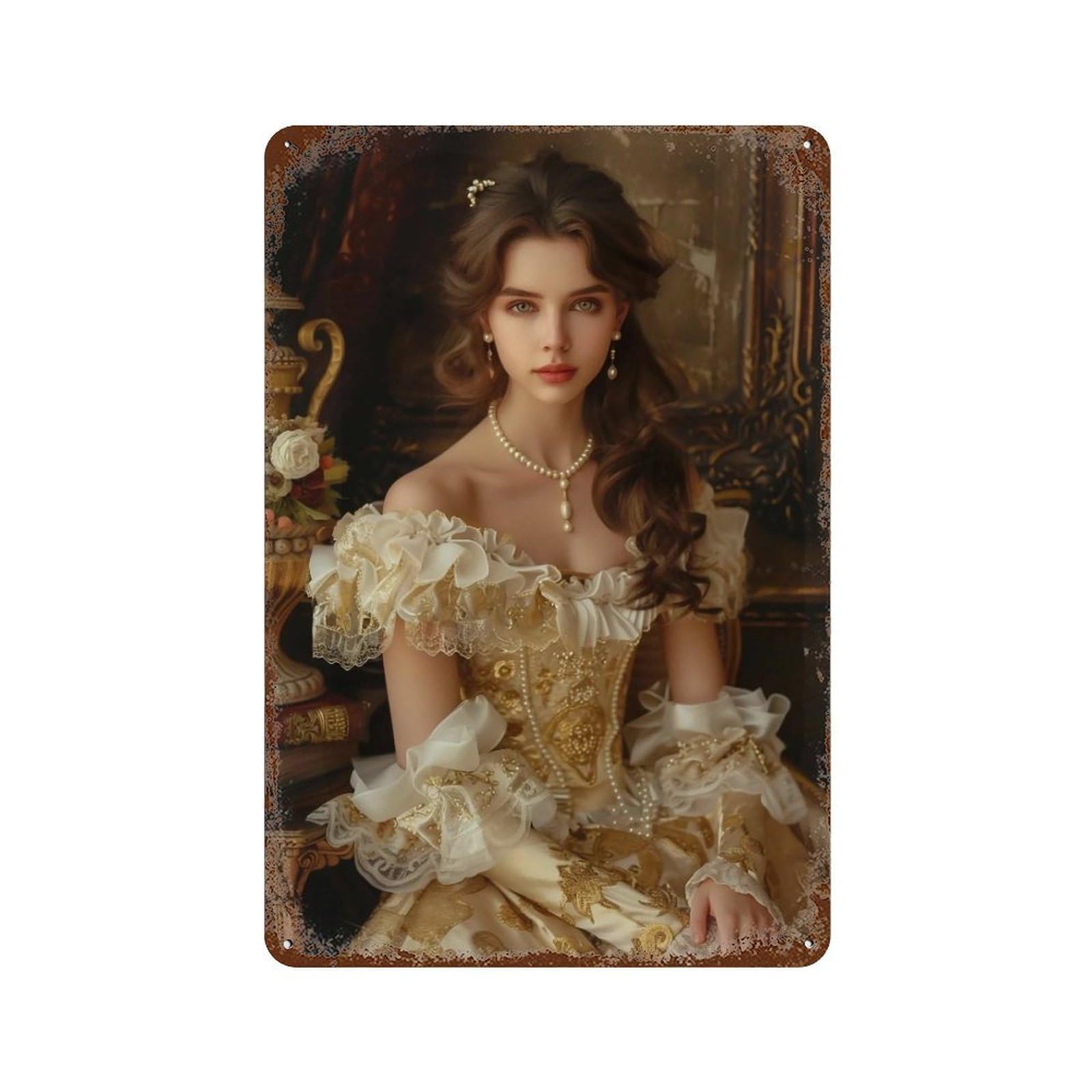 HDURYEYRYY Sepia Classical Palace Portrait 01 Wall Retro Iron Vintage Art Metal Tin Sign Poster Modern Home Cofffee Club Art Bar Shop Decor 30x20cm