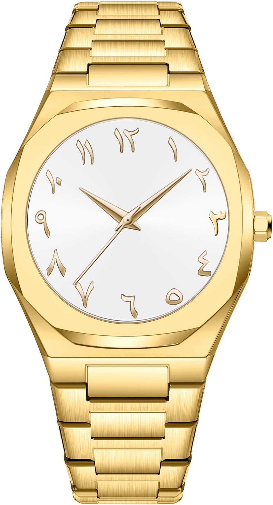 Gosasa Fashion Men's Quartz Watch with Middle Eastern Arabic Numeral Dial Design Stylish Stainless Steel Waterproof Business Casual Wristwatch