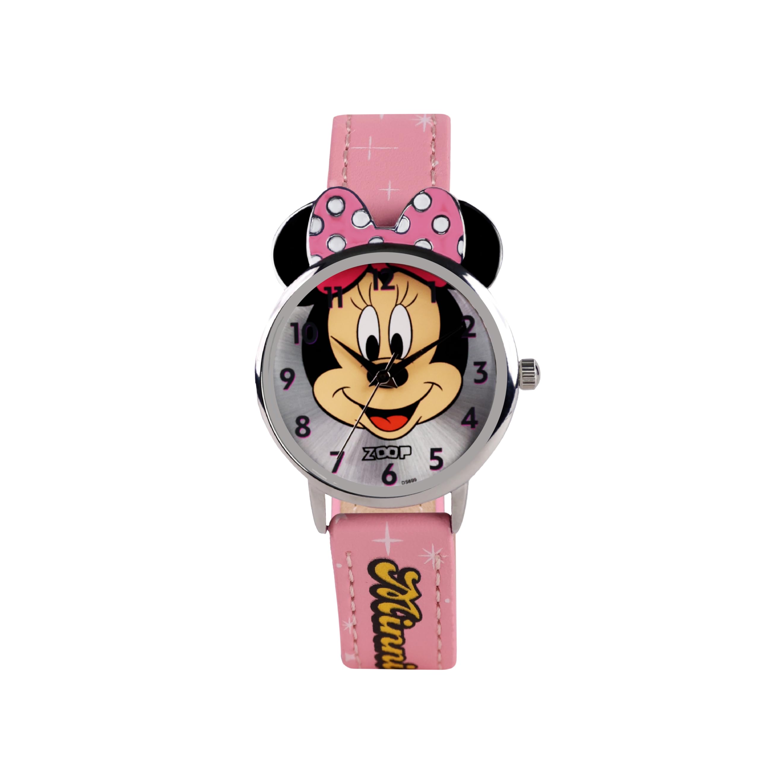 Zoop Disney Minnie Mouse Analog Watch with Silver Dial & Pink