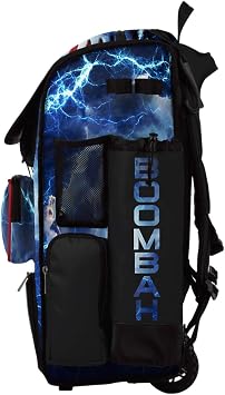 Boombah Superpack Hybrid Rolling Bat Bag - The Natural Black/Red/White - Wheeled & Backpack Version