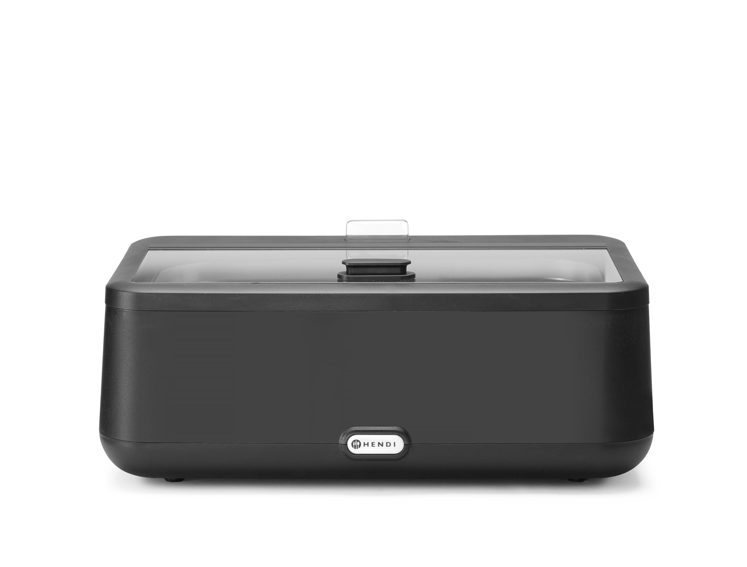 HENDI Chafing dish électrique UNIQ pour buffet, GN 1/​1, 12,​5L, 35-​85°C, 220-​240V, 700W, 607x402x(H)​245mm, aluminium, acier inoxydable, PP, verre trempé, noir