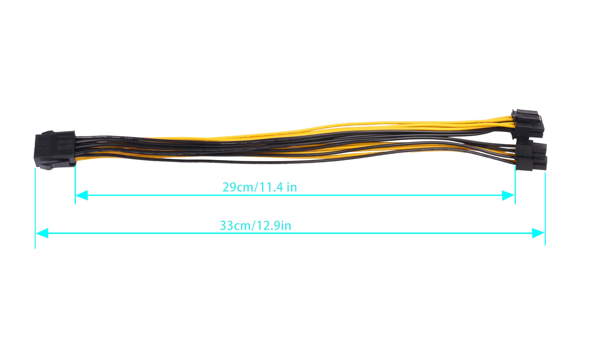 ELFJMZP 8-Pin to Dual 8-Pin (4+4) CPU Power Cable – 18AWG Tinned Copper, 29cm for High-End Gaming Motherboards, Overclocking PCs & Server Systems (EPS 12V) — view 6