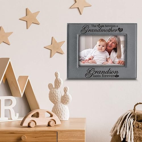 Miniatura 7 de BELLA BUSTA -El amor entre una abuela y una nieta, el nieto dura para siempre, marco de fotos de cuero sintético grabado para el día de la madre por