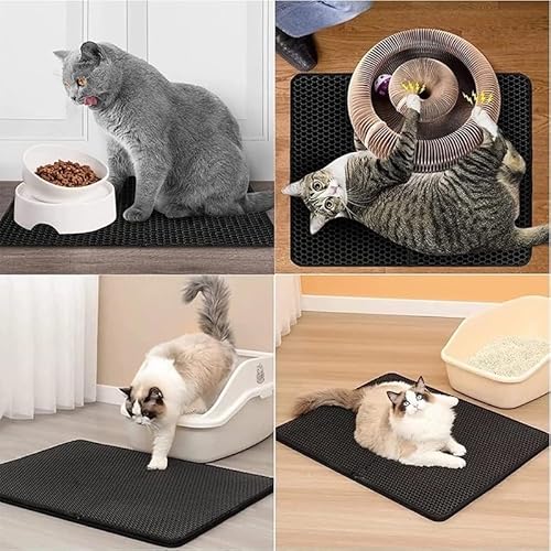 Tapete Coletor De Areia Para Gatos Impermeavel Com Camada De Silicone Anti Sujeira Dupla Camada Mate