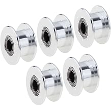 GT2 Timing Belt Idler Pulley, 20 Toothless, 5 mm Bore, for 6 mm Width Belt | Aluminum - Ideal for 3D Printers, CNC Machines