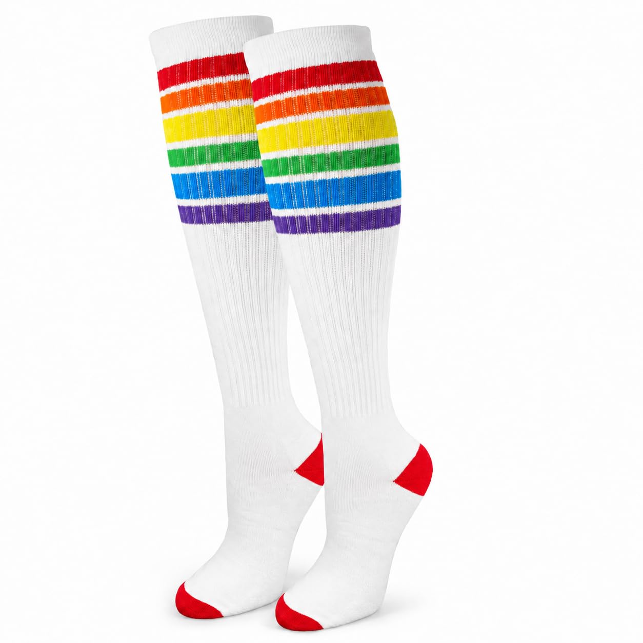 Premium Striped Adult Knee High Tall Athletic Skater Tube Socks