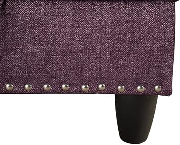L-Shaped 3-Piece Linen Sofa with Ottoman, Sectional Couch Set for Living Room, Office, Apartment, with Cup Holder, Purple