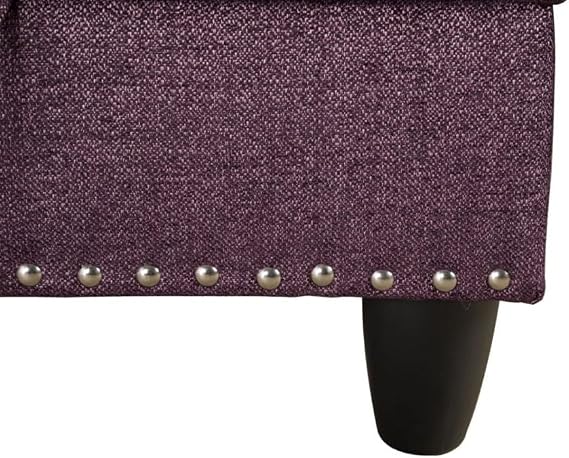 L-Shaped 3-Piece Linen Sofa with Ottoman, Sectional Couch Set for Living Room, Office, Apartment, with Cup Holder, Purple