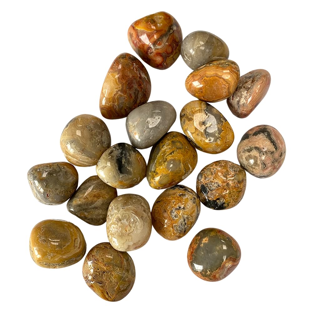 VIE Tumbled Crystals, 250g Pack, Crazy Lace Agate