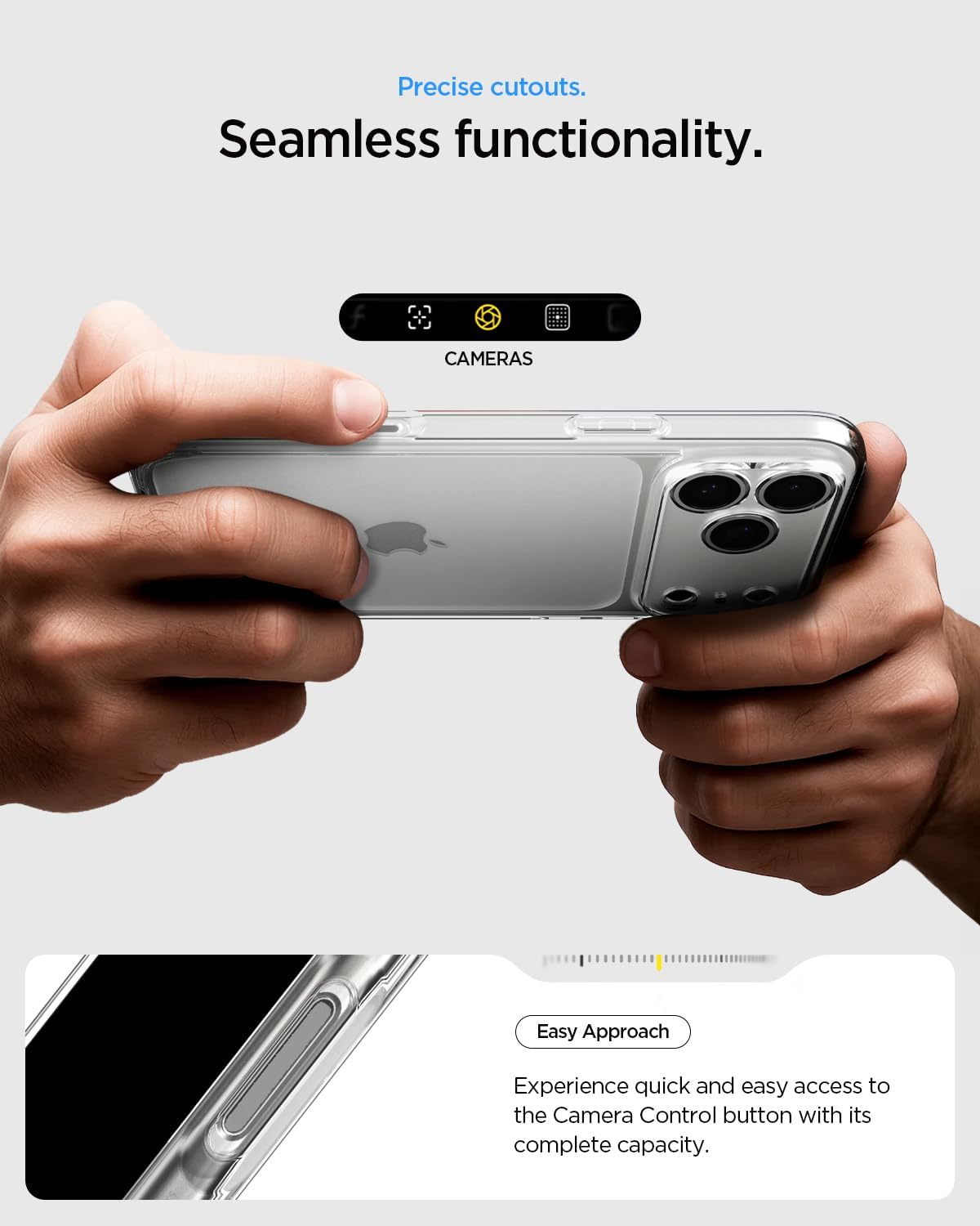 Spigen for iPhone 17 Pro Max Case, Ultra Hybrid [TPU Covered Camera Control] [Anti-Yellowing] [No Magnet Ring] - Crystal Clear - Image 6