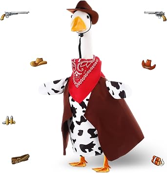 Cowboy Porch Goose Outfit Western Cowboy Lawn Costume Clothing Western Theme Party for 23" / 17" Statue Outdoor Patio Yard Lawn Art23 Inch Goose