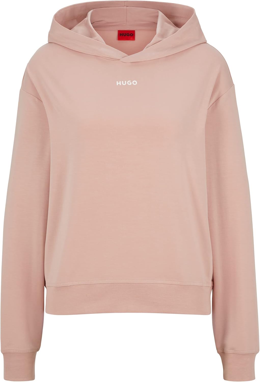 HUGO Women's Jersey Center Logo Lounge Hooded Sweatshirt