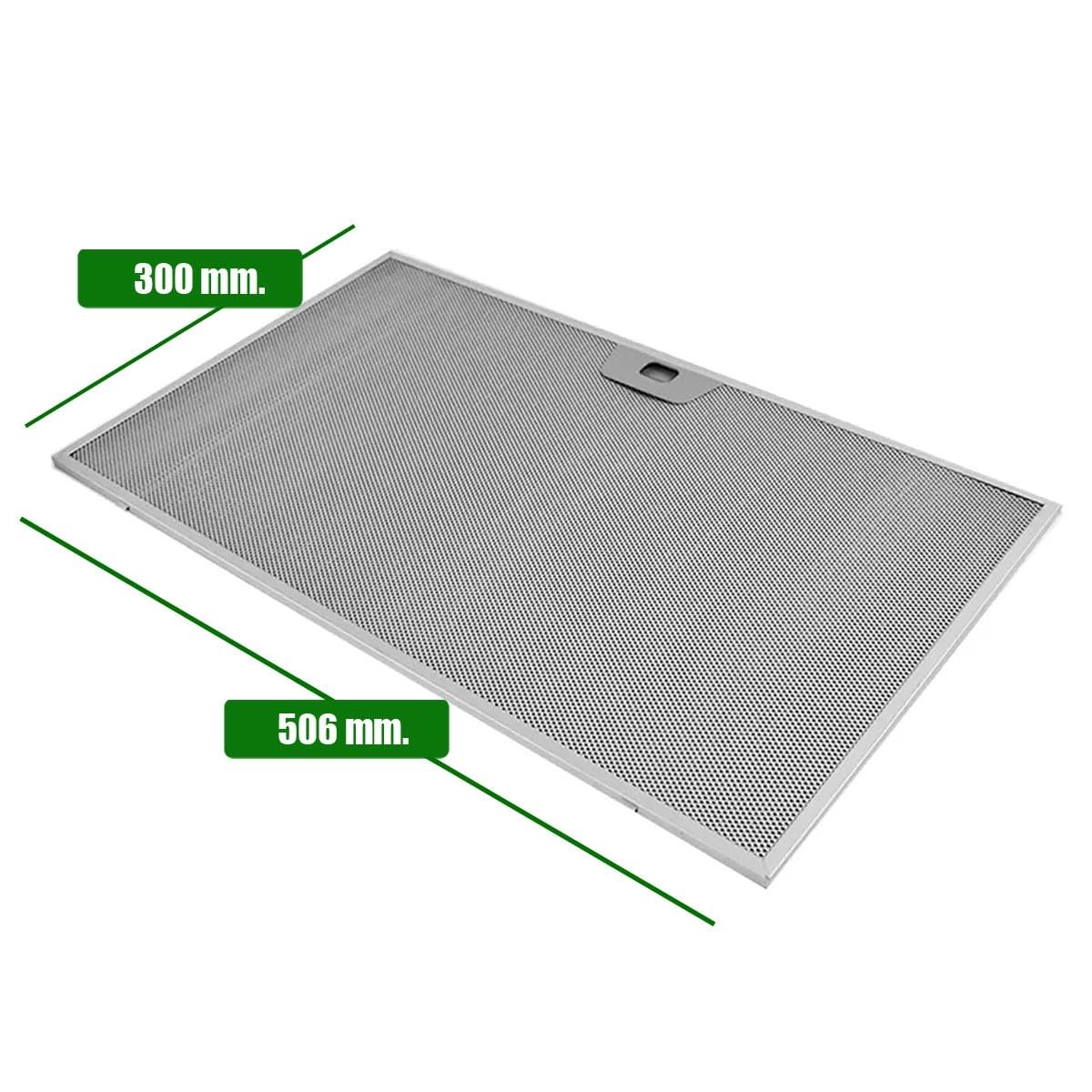 Filtro Metálico 50,6 x 30,0 cm Compatible con Campana Extractora Mepamsa, Electrolux, Franke, AEG 1330059015