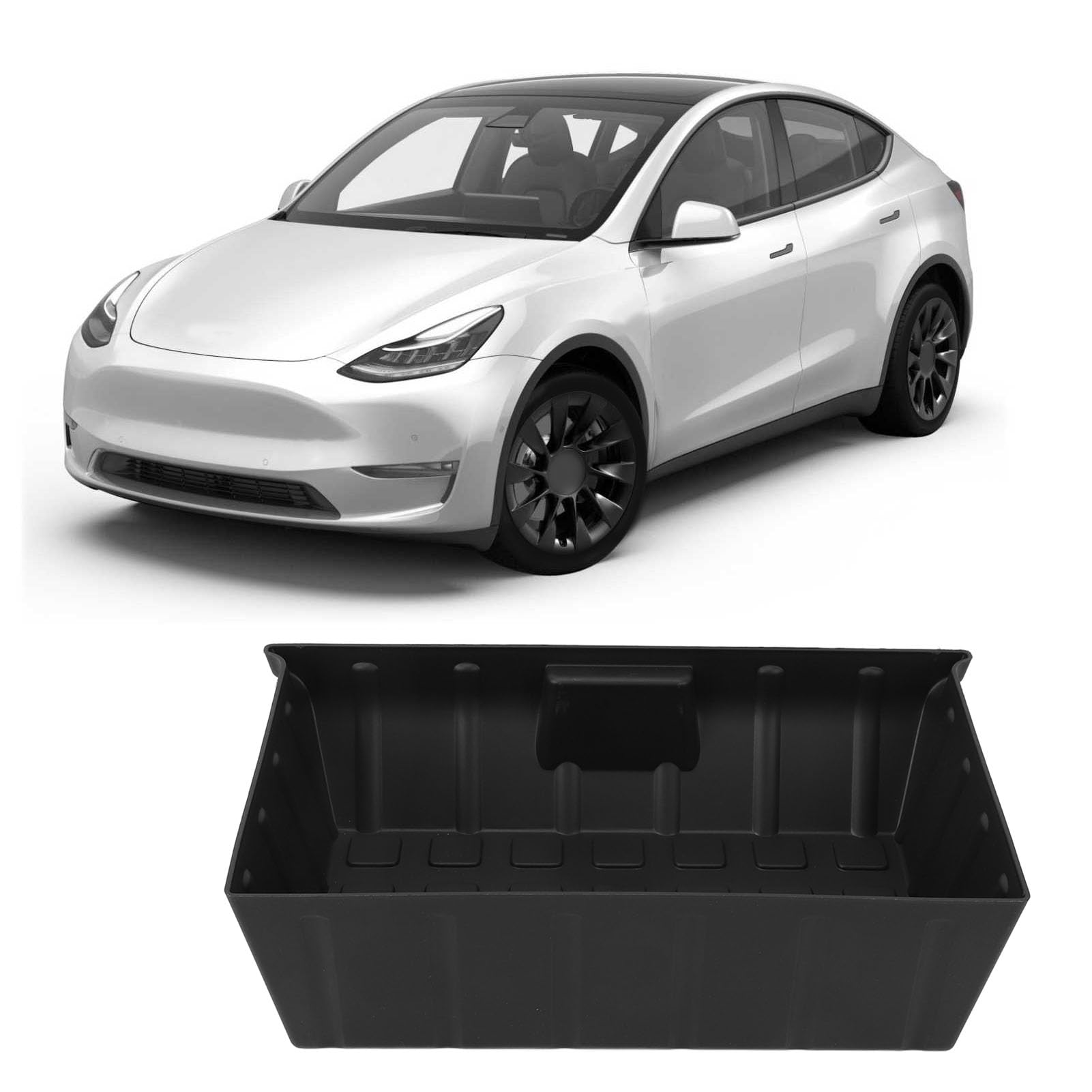 Scatola portaoggetti sotto il sedile in ABS di grande capacità di ricambio per vassoio organizer nascosto per Model Y 2021‑2024