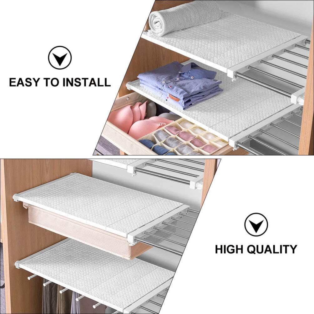Alipis 1pc Closet Shelf Divider for Home Organization Easy Installation No-damage Design Multi-functional Clothing and Shoe Storage Shelves Wide