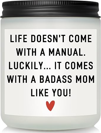 Funny Mothers Day Gifts from Daughter Son Kids, Mothers Day Gift Basket, Unique Birthday Gift for Mom, Mother in Law Mama Bonus Mom Gifts, Self Care Relaxation Candle for Women Who Have Everything