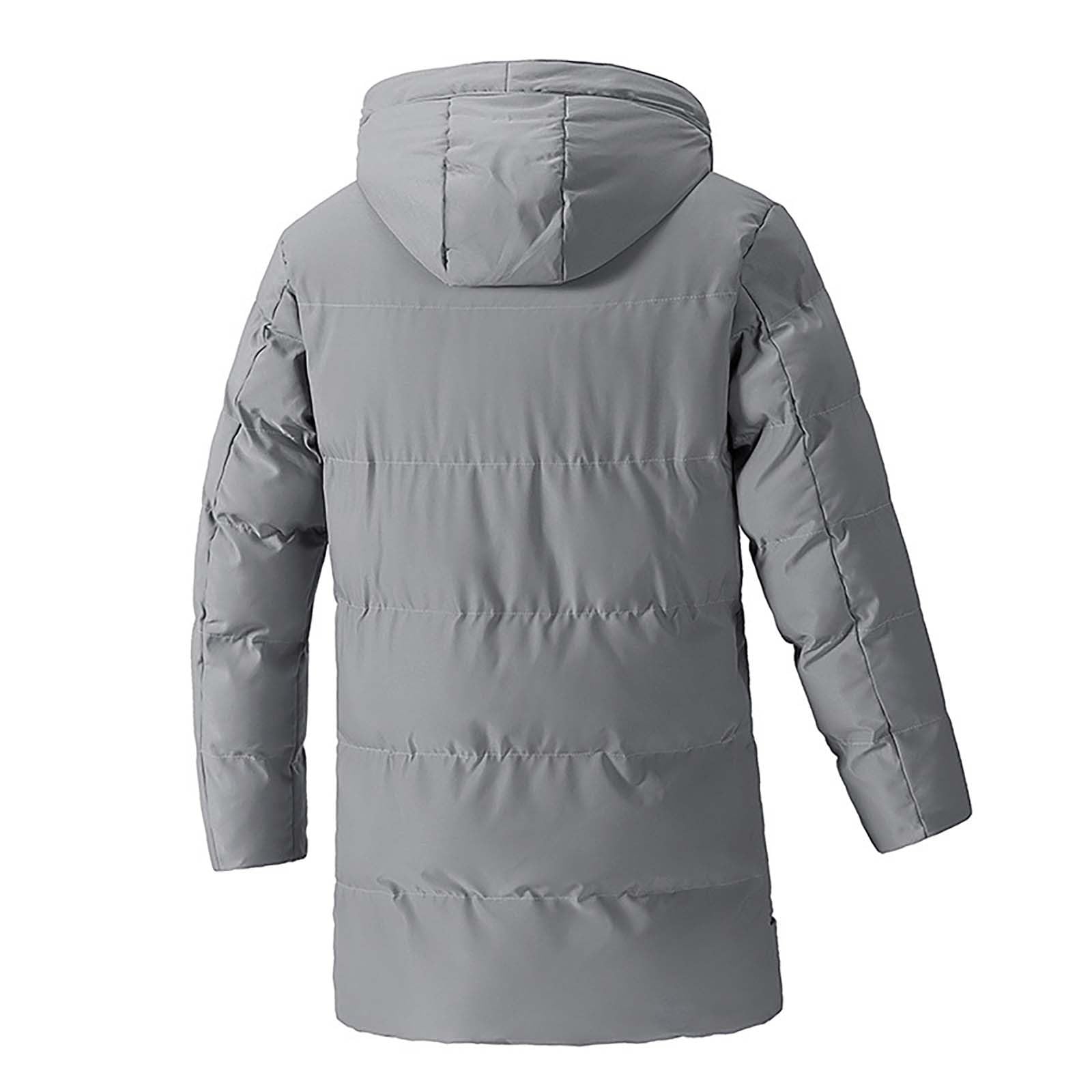 Piumino da uomo di media lunghezza – Cappotti invernali da uomo impermeabili caldi parka tinta unita piumino da uomo con cappuccio coulisse piumino da uomo per attività all'aperto tinta unita felpa