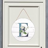 Vista 51 de Welcome Sign for Wall Initial Letter C Blue Round Wood Signs Monogram White Floral Wood Plaque Fresh Flowers 12in Mid Century Home Wall Decor for