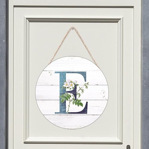 Vista 51 de Welcome Sign for Wall Initial Letter C Blue Round Wood Signs Monogram White Floral Wood Plaque Fresh Flowers 12in Mid Century Home Wall Decor for