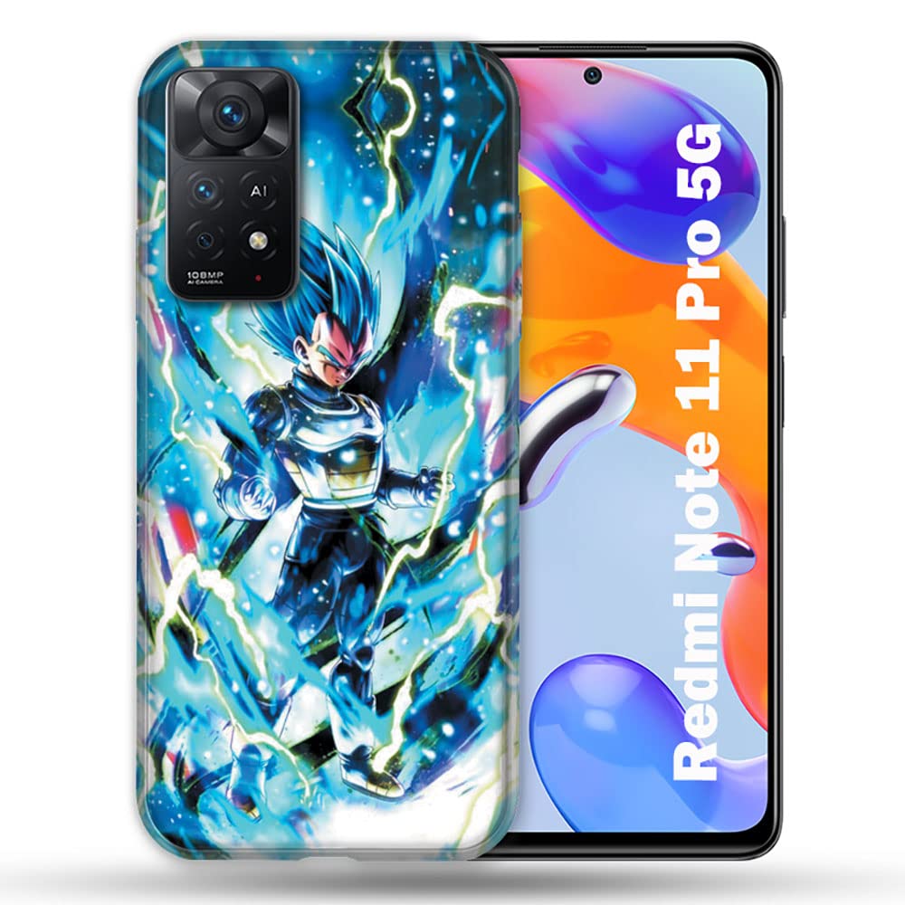 Cokitec Cover per Xiaomi Redmi Note 11 Pro / 11 Pro 5G Manga Dragon Ball Vegeta Blu