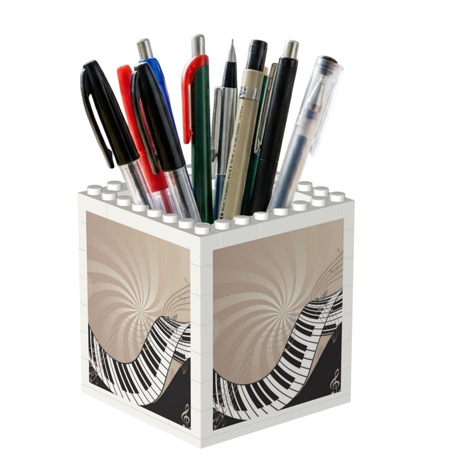 Poadnly Piano Keyboard, Pen Pot Pencil Holder for Office Home School, Compact Desk Organiser for Office Stationery