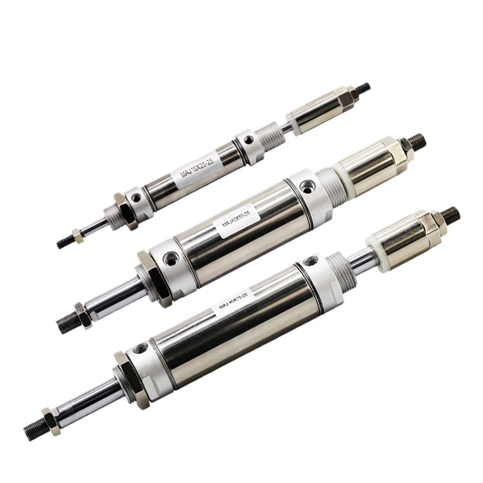 Vérin pneumatique à Double Effet MAJ16/20/25/32/40 mm, en Alliage d'aluminium, Course réglable, Mini-vérin pneumatique Fin(Stroke 50-25,MAJ32 (Bore 32mm))