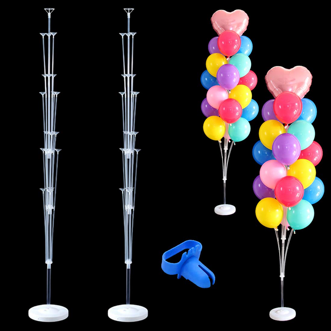 Buy 2 Sets Balloon Column Stand Kit 5.3 FT Adjustable Height Balloon