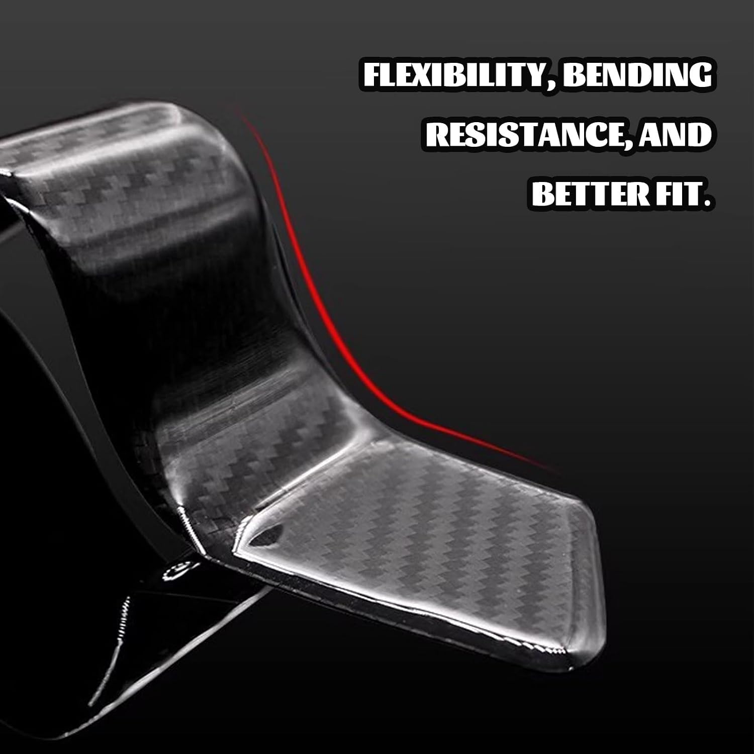 4 PCS Car Wheel Tire Eyebrow Strips, Wheel Arch Protector, Carbon Fiber Fender Flare Lip Trim, Self Adhesive Anti Scratch Decorative Guards for Truck SUV Auto Body Edge Universal (Black #Sport)