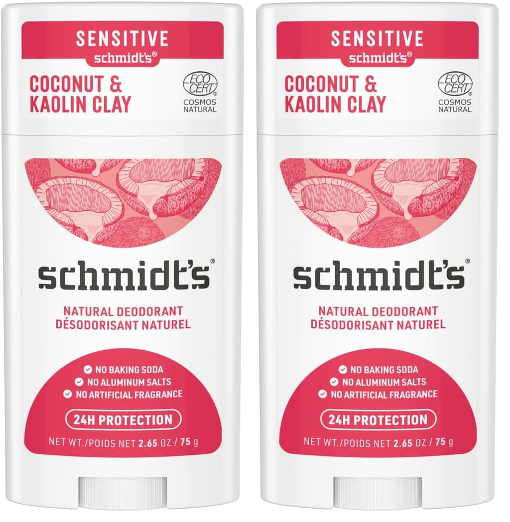Déodorant stick Schmidt's anti odeurs sans irritation kaolin et coco 24h - 15