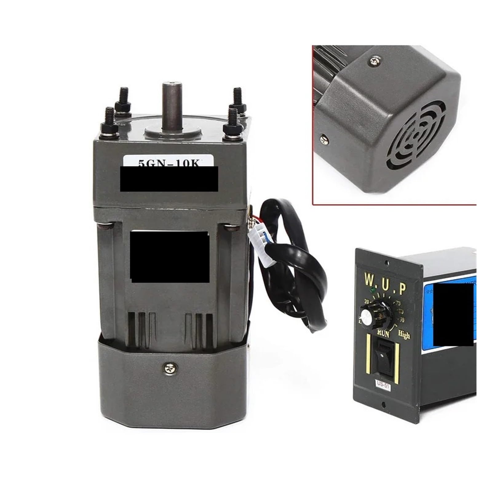Silnik synchroniczny silnik z przekładnią AC 220 V/110 V 60 W jednofazowy silnik z przekładnią i regulowany regulator prędkości 5RK60GN-CF i regulator 5GN Combo (220V 10K (0-125RPM))