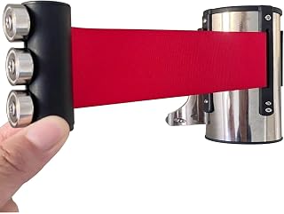 Belt Barrier Line Divider, Magnetic Wall Mount Queue Barrier Belt Crowd Control Wall Barrier 2/3/5/10 M Safety Cordon Barrier for Retail Stores Airports Banks School