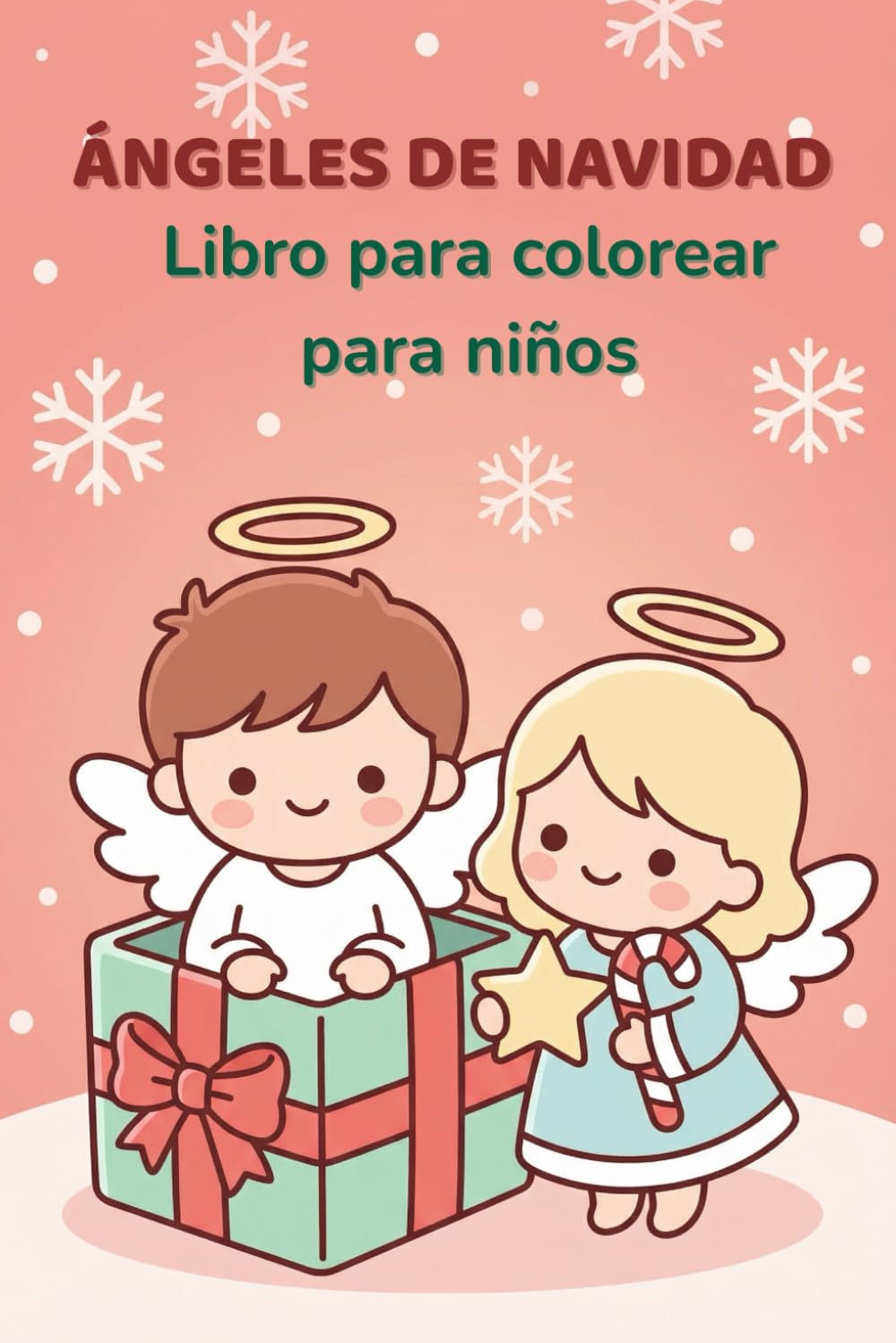 Libro para Colorear de Ángeles de Navidad para Niños: 20 Dibujos de Ángeles de Navidad Fáciles y Adorables para Niños de 4 a 8 Años