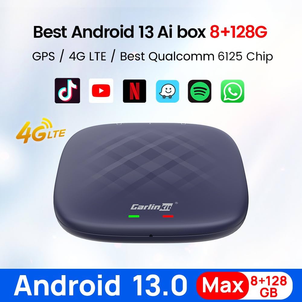 CarlinKit CarPlay Ai Box Max 2023,Android 13.0 Ai Box