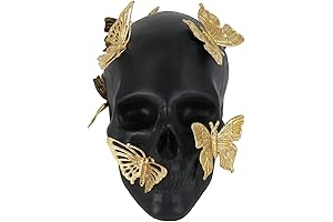 Black Skull Decor with Butterfly Wings