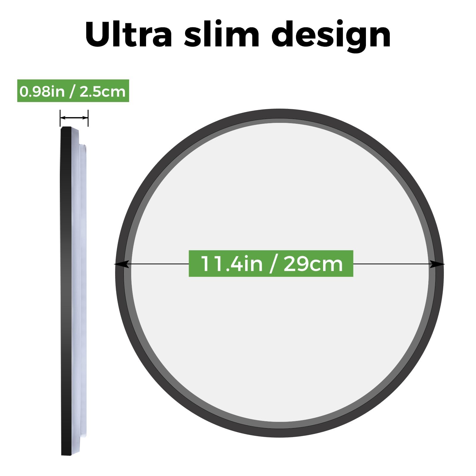 zemty LED Deckenleuchte mit Fernbedienung, 3000-6500K Dimmbar Deckenlampe RGB Farbwechsel, Wasserfest Badezimmer Lampe Decke für Schlafzimmer Kinderzimmer Jugendzimmer 29CM Schwarz