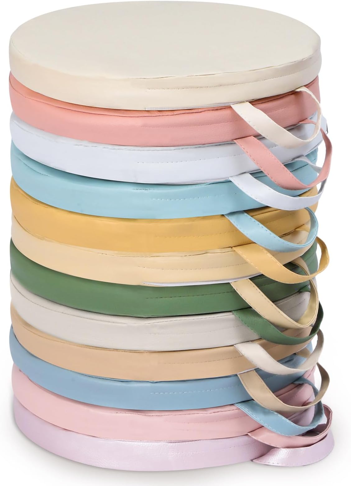 Sawysine 12 Pcs Floor Cushions Classroom Flexible Floor Seating with Handle for Kids in Home School Classroom Kindergarten Daycare Nursery (Morandi Color,Round)