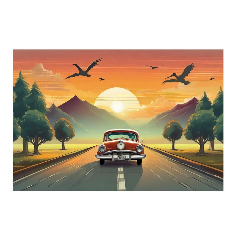 Poster Oldtimer 50x50 cm sans cadre pour déco murale rétro - 7