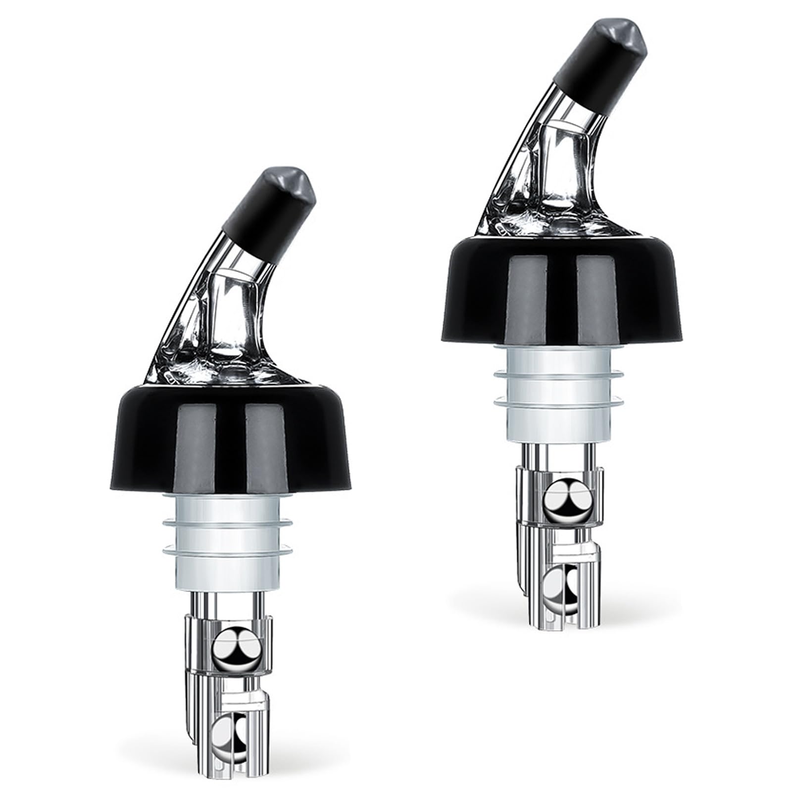 MALSSE 2pcs Professional 30ml Automatic Measured Bottle Pourer Wine Pour Spout Liquor Dispenser Drink Pouring Accessory Wine Bottle Stoppers with Measured