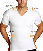 Vista 5 de Insta Slim Pro para hombre Active Wear compresión cuello en V playera