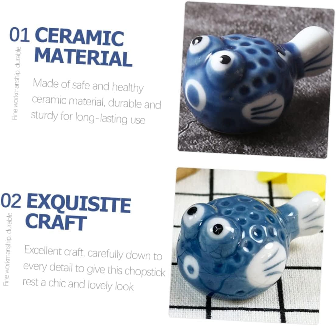 20 Pcs Puffer Fish Chopstick Rest Spoon Rest Ceramic Japanese Decor Dining Room Table Decor Lovely Chopsticks Holder Convenient Chopstick Rack Cutlery Organizer Chopstick Rest